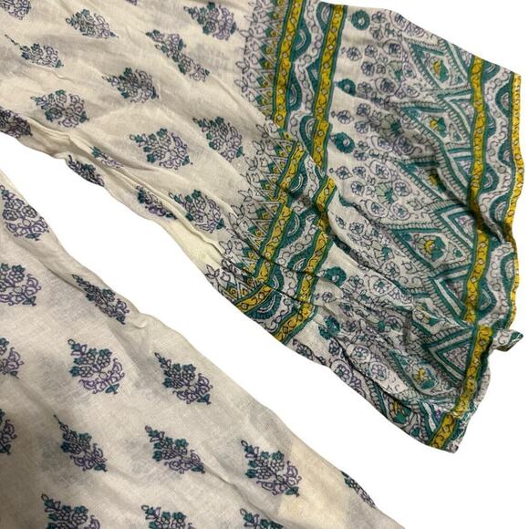 Jens pirate booty boho bell sleeve mini dress tunic top size small gypsy v neck - Picture 4 of 12